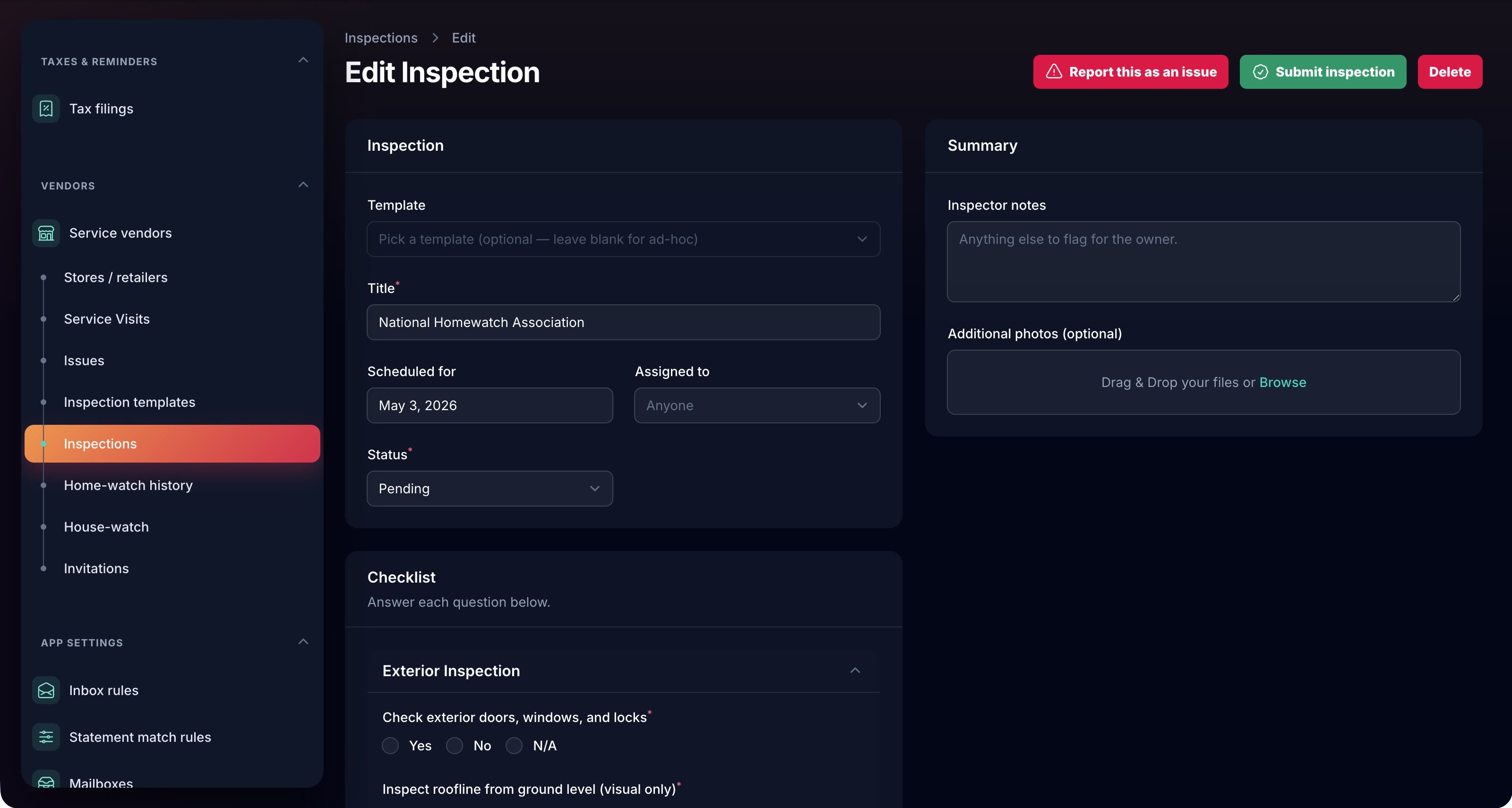 Templated walkthrough